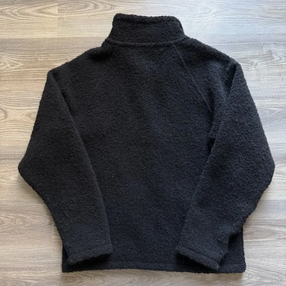Petros Merino Fleece Black Full Zip Wool Sweater Mens Size XL